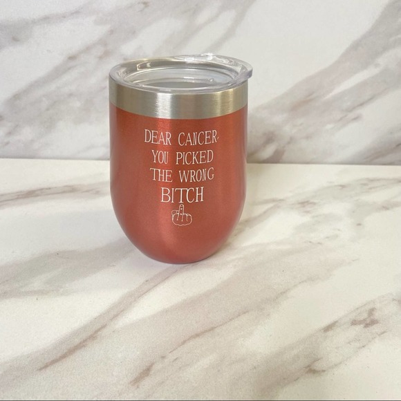 Metallic 12 oz Wine Tumbler with Lid - Picture 2 of 8